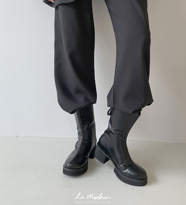 個性斜口厚底長靴(正常版)(闆娘.花花清單)